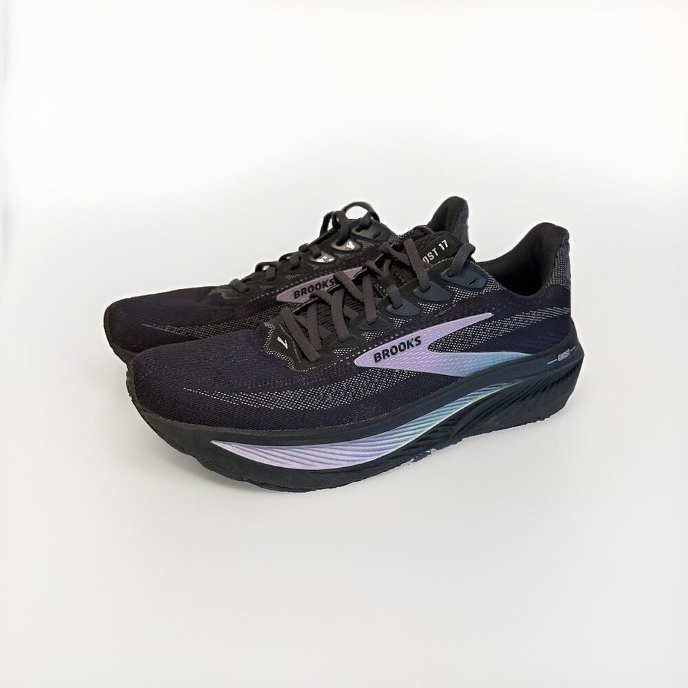 BROOKS Ghost 17 Grey Purple Athletic Running Shoes Sneakers 1204311B081 Women 10